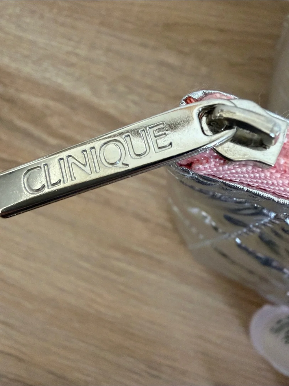 Clinique Silver Padded Tote with Matching Cosmetic Pouch and Never Used Products